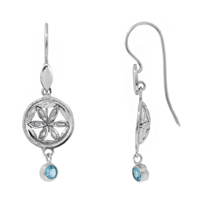Blue Topaz Silver Earrings