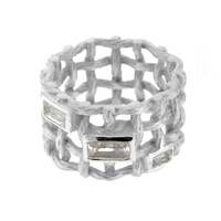 White Quartz Silver Ring