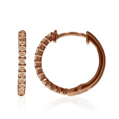 9K SI1 Argyle Rose De France Diamond Gold Earrings