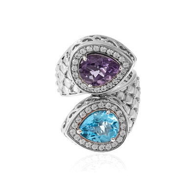 Swiss Blue Topaz Silver Ring (Dallas Prince Designs)