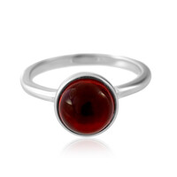 Colombian red Amber Silver Ring
