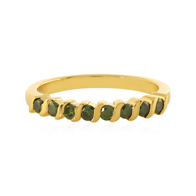 I3 Green Diamond Silver Ring