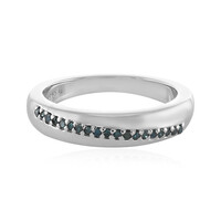 I3 Blue Diamond Silver Ring