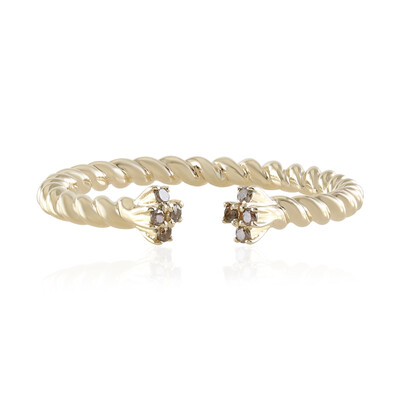 9K I3 Champagne Diamond Gold Ring (de Melo)
