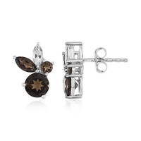 Smoky Quartz Silver Earrings