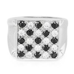 Black Spinel Silver Ring