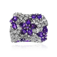 Zambian Amethyst Silver Ring (Dallas Prince Designs)