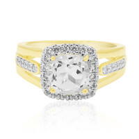 White Quartz Silver Ring