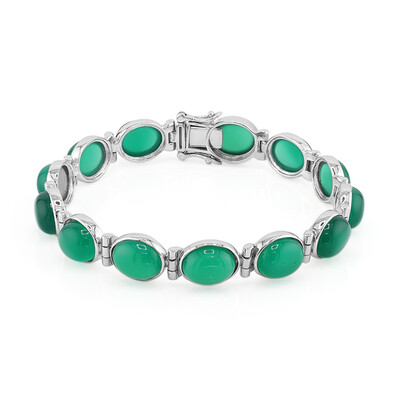 Green Onyx Silver Bracelet