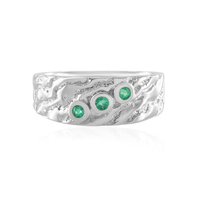 Russian Emerald Silver Ring (de Melo)