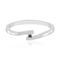 Black Diamond Silver Ring