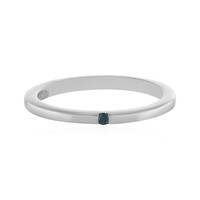 I2 Blue Diamond Silver Ring