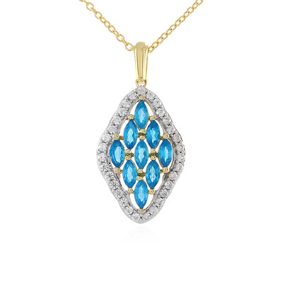 Neon Blue Apatite Silver Necklace