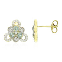 Unheated Green Sapphire Silver Earrings