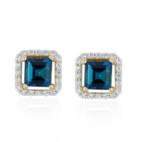9K Brazilian Indicolite Gold Earrings