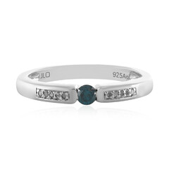 I3 Blue Diamond Silver Ring