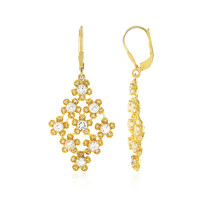 White Topaz Silver Earrings