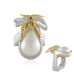 White Mabe Pearl Silver Ring (Gems en Vogue)