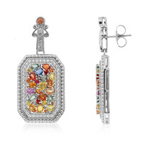 Fancy Sapphire Silver Earrings (Dallas Prince Designs)