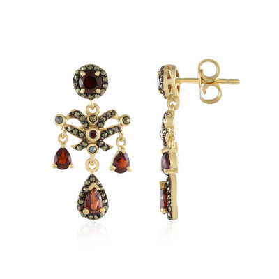 Mozambique Garnet Silver Earrings