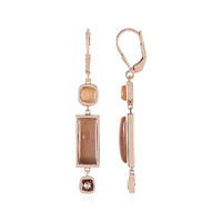 Chocolate Moonstone Silver Earrings (KM by Juwelo)