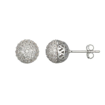 Zircon Silver Earrings (Adela Silber)