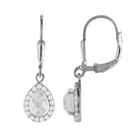 White Topaz Silver Earrings