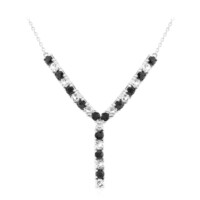 Black Sapphire Silver Necklace