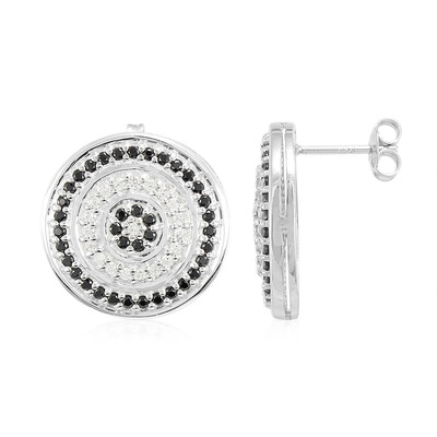 Black Spinel Silver Earrings