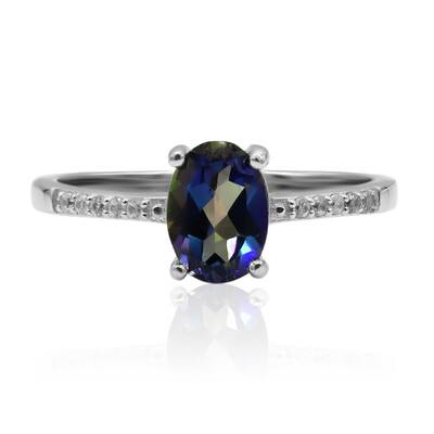 Mystic Blue Topaz Silver Ring