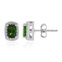 Russian Diopside Silver Earrings