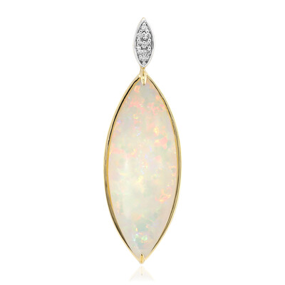 18K Brazilian White Opal Gold Pendant