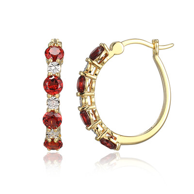 Mozambique Garnet Brass Earrings (Juwelo Style)