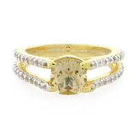 Champagne Quartz Silver Ring