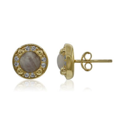 Rainbow Moonstone Silver Earrings