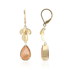 Peach Pastel Quartz Silver Earrings