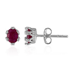 Kenyan Ruby Silver Earrings
