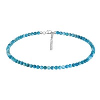 Neon Blue Apatite Silver Necklace