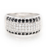 Black Spinel Silver Ring