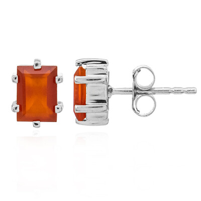 Red Onyx Silver Earrings