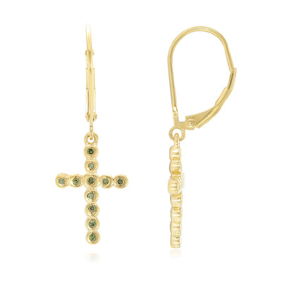 Fancy Diamond Silver Earrings