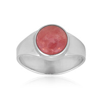 Rhodochrosite Silver Ring (Bali Barong)