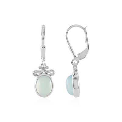 Blue Chalcedony Silver Earrings