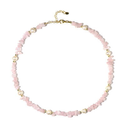 Rose Quartz Silver Necklace (Riya)