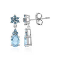 Sky Blue Topaz Silver Earrings