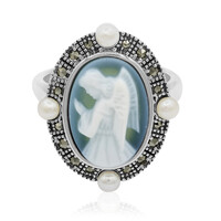 Green Agate Silver Ring