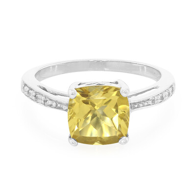 Champagne Quartz Silver Ring