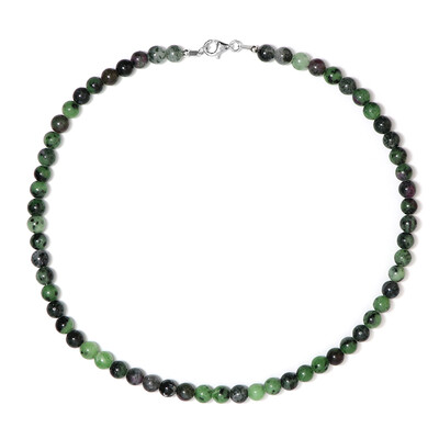 Ruby in Zoisite Silver Necklace