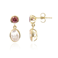 9K Rose Quartz Gold Earrings (CUSTODANA)
