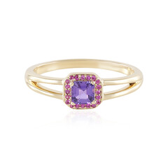 9K Unheated Ceylon Purple Sapphire Gold Ring